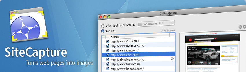SiteCapture - Turns web pages into images